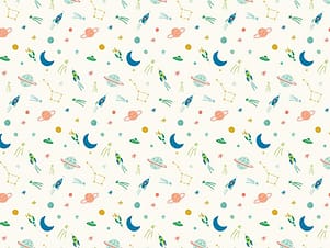 Cotton Fabric, 43"/44" Wide Brave Your Way in To the Moon Cloud by Riley Blake Designs