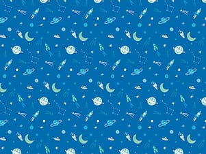 Cotton Fabric, 43"/44" Wide Brave Your Way in To the Moon Cobalt by Riley Blake Designs
