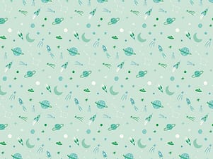 Cotton Fabric, 43"/44" Wide Brave Your Way in To the Moon Mint by Riley Blake Designs