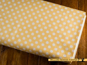 Cotton Fabric, 44″/45″ Wide Kimberbell Basics in Yellow Dots by Maywood Studio
