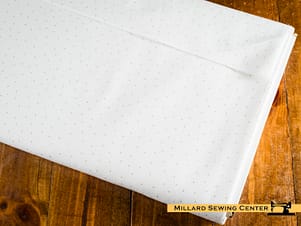 Cotton Fabric, 44″/45″ Wide Kimberbell Basics in Cream/Taupe Tiny Dots by Maywood Studio