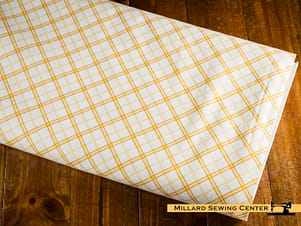 Cotton Fabric, 44″/45″ Wide Kimberbell Basics in Yellow Plaid by Maywood Studio
