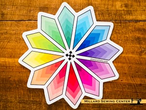 Colorburst Quilt Block Sticker By Shayla Wolf