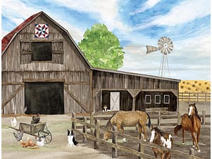 Cotton Fabric, 43"/44" Wide The Homestead in On the Ranch Panel by Riley Blake Designs