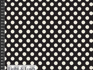 Viscose Fabric, 55" Light & Lush in Dots Black & White by Northcott Fabrics