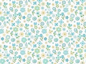 Cotton Fabric, 44" Lullaby in Floral Blue by Northcott Fabrics