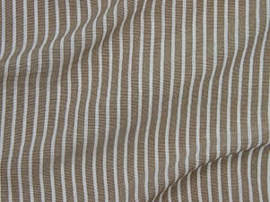 Linen Look Fabric, Marbella Stripe 58" in Brown/White by Telio