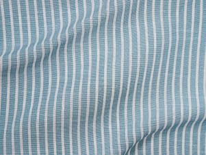 Linen Look Fabric, Marbella Stripe 58" in Baby Blue/White by Telio