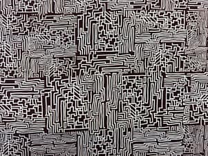 Knit Print Fabric, Abstract 57" in Brown/White by Telio
