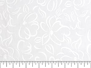 Cotton Fabric, 44" Banyan Classics in White Flower White on White by Banyan Batiks