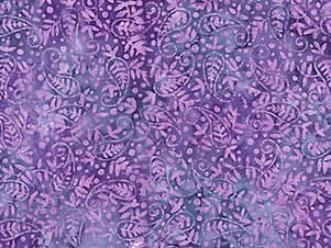 Cotton Fabric, 44" Jasmine Jewels in Vine Violet by Banyan Batiks