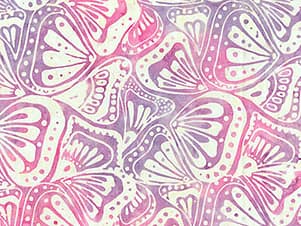Cotton Fabric, 44" Papillion in Wings Mauve by Banyan Batiks