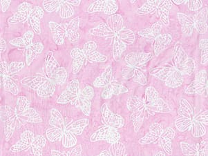 Cotton Fabric, 44" Papillion in Butterfly Pink Blush by Banyan Batiks