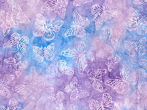 Cotton Fabric, 44" Papillion in Butterfly Lilac by Banyan Batiks