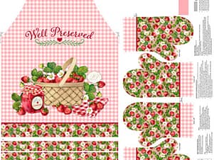 Cotton Fabric, 44" Well Preserved in Apron White Multi by Northcott Fabrics