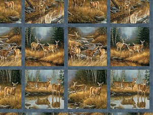 Cotton Fabric, 44" Naturescapes in Blocks Medium Blue Multi by Northcott Fabrics
