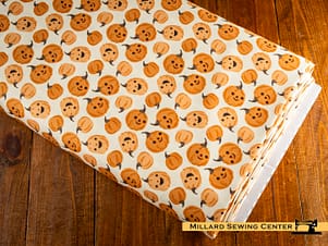 Cotton Fabric, 43"/44" Wide Frank and Friends in Pumpkins Cloud by Riley Blake