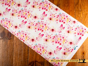 Cotton Fabric, 43"/44" Wide Painted Petals in Main White by Lila Tueller by Riley Blake Designs