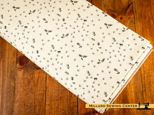 Cotton Fabric, 44" Hen House Collection in Chicken Trail Off White by Camelot Fabrics