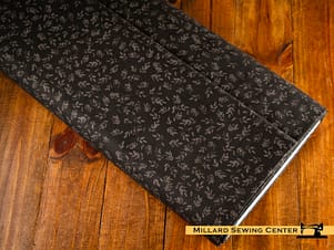 Cotton Fabric, 44" Hen House Collection in Leaves Black by Camelot Fabrics