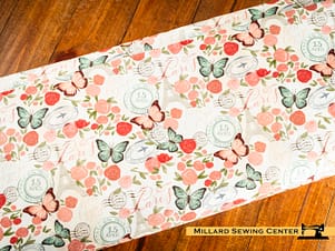 Cotton Fabric, 44" Fleurs & Flutter in Paris Beige by Camelot Fabrics