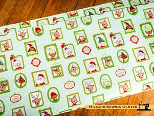 Cotton Fabric, 43"/44" Wide Claus & Co. in Wallpaper Sparkle Blue Sparkle by Riley Blake