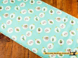 Cotton Fabric, 43"/44" Wide Claus & Co. in Ornaments Blue Sparkle by Riley Blake