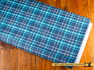 Cotton Fabric, 43"/44" Wide Happy Haven in Plaid Navy by Riley Blake