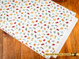 Cotton Fabric, 43"/44" Wide Happy Haven in Bug Life White by Riley Blake