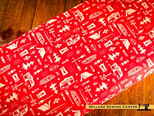 Cotton Fabric, 43"/44" Wide Happy Haven in Let's Camp Red by Riley Blake