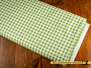 Woven Cotton Fabric, 43"/44" Wide in Bee Ginghams ReNae Basil by Riley Blake Designs