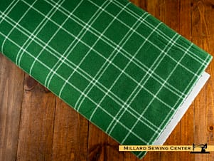 Cotton Fabric, 43"/44" Wide Flannel The North Pole in Plaid Forest by Riley Blake