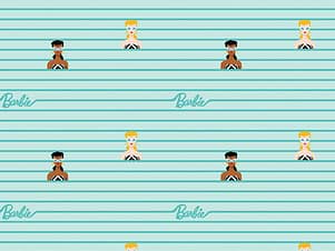 Cotton Fabric, 43"/44" Wide Barbie World™ in Barbie Stripe Powder by Riley Blake Designs