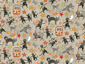 Cotton Fabric, 43"/44" Wide Spooky in Cats Gray by Riley Blake Designs