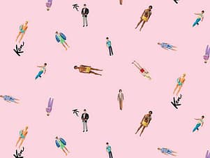 Cotton Fabric, 43"/44" Wide Barbie World™ in Ken Dolls Pink by Riley Blake Designs