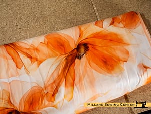Apparel Fabric, 58/60" Double Brushed Poly Prints in Orange Floral by Riley Blake Designs