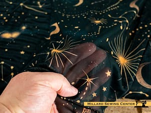 Apparel Fabric, 58/60" Mesh in Celestial Black by Riley Blake Designs