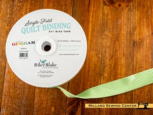 Bias Tape: Gingham 2 1/2" Single Fold Available in Multiple Colors by Riley Blake