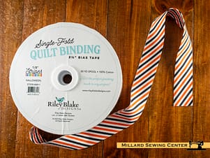 Bias Tape: Stripes 2 1/2" Single Fold Available in Multiple Colors by Riley Blake