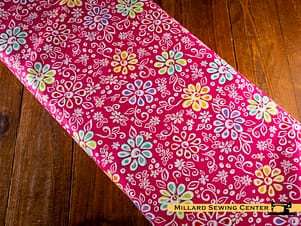 Cotton Fabric, 43"/44" Wide Chasing Rainbows in Main Pink by Riley Blake