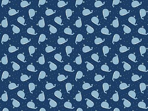 Cotton Fabric, 43"/44" Wide Flannel Love You to the Moon in Whales Navy by Riley Blake Designs
