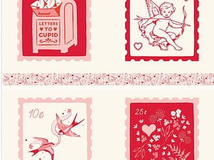 Cotton Fabric, 44" My Mind's Eye in Letters to Cupid Panel Multi by Riley Blake Fabrics