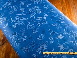 Cotton Fabric, 107"/108" Wide Back in Kipling Gardens Haviland Blueberry by Riley Blake