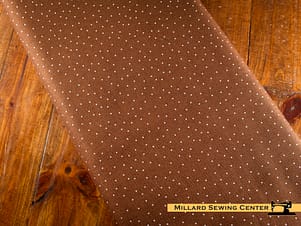 Cotton Fabric, 44″/45″ Wide Kimberbell Basics in Brown/White Tiny Dots by Maywood Studio