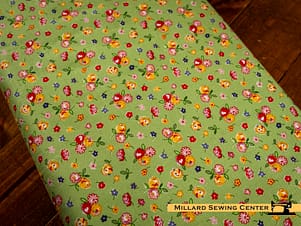 Cotton Fabric, 43"/44" Wide Dear Sweethearts in Calico Green by Riley Blake Designs
