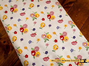 Cotton Fabric, 43"/44" Wide Dear Sweethearts in Floral Toss White by Riley Blake Designs