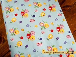 Cotton Fabric, 43"/44" Wide Dear Sweethearts in Floral Toss Blue by Riley Blake Designs