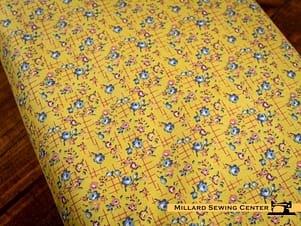 Cotton Fabric, 43"/44" Wide Dear Sweethearts in Apron Grid Yellow by Riley Blake Designs