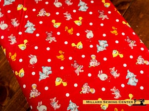 Cotton Fabric, 43"/44" Wide Dear Sweethearts in Toy Toss Red by Riley Blake Designs