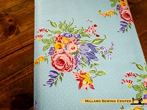 Cotton Fabric, 43"/44" Wide Dear Sweethearts in Floral Pindot Blue by Riley Blake Designs